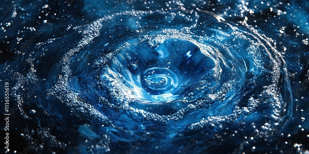 Poster circular ripple effects in clear blue water create mesmerizing patterns in a tranquil setting