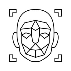 3d facial mapping line icon vector. 3d facial mapping sign. isolated contour symbol black illustration