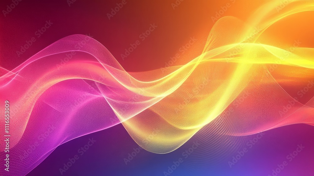 Poster vibrant abstract background with colorful gradient tones and waves