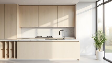 Modern Minimalist Kitchen with Natural Light