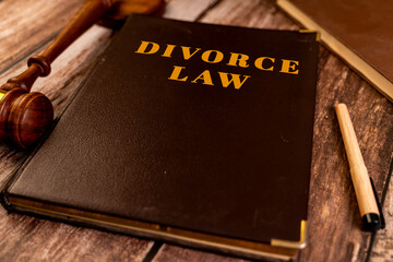 Divorce Law Book and Gavel