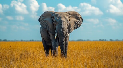 Obraz premium Safari animals such as elephants and lions in their natural habitat