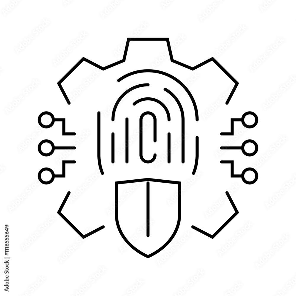Poster security system biometric line icon vector. security system biometric sign. isolated contour symbol 