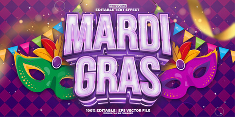 mardi gras editable text effect in modern trend style © Dhm
