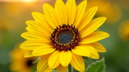Obraz premium Close-up of yellow Sunflower petals