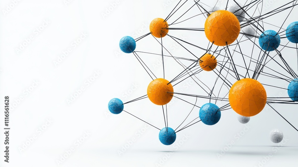Aufkleber Exploring the structure of ess standard a colorful molecular illustration in a scientific environment from a dynamic perspective