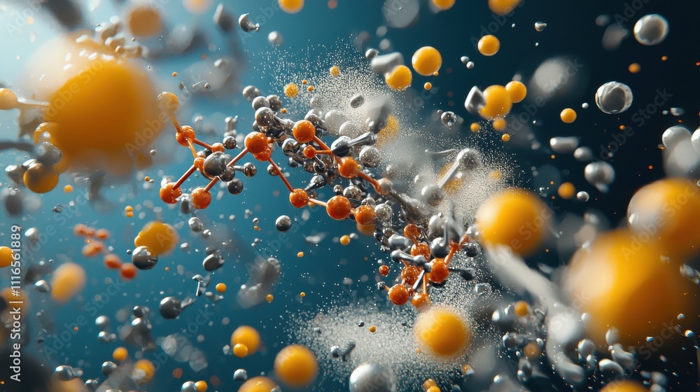 Leinwandbilder Visualizing molecular dynamics in gas phase standards a colorful exploration of molecular structures in a scientific environment from an artistic perspective