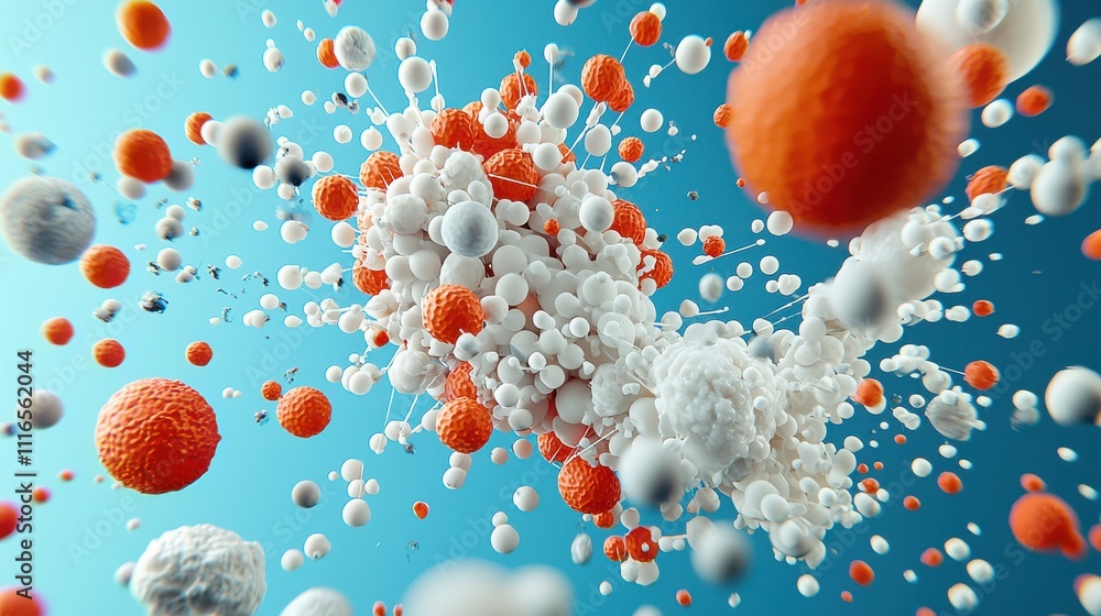 Aufkleber Exploring molecular interactions in polymer standards a visual analysis of molecular structures in scientific environments from a microscopic perspective