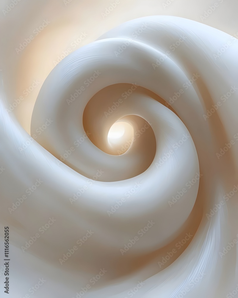 Aufkleber a close-up view of a smooth, cream-colored spiral shell, showcasing its elegant curves and soft text