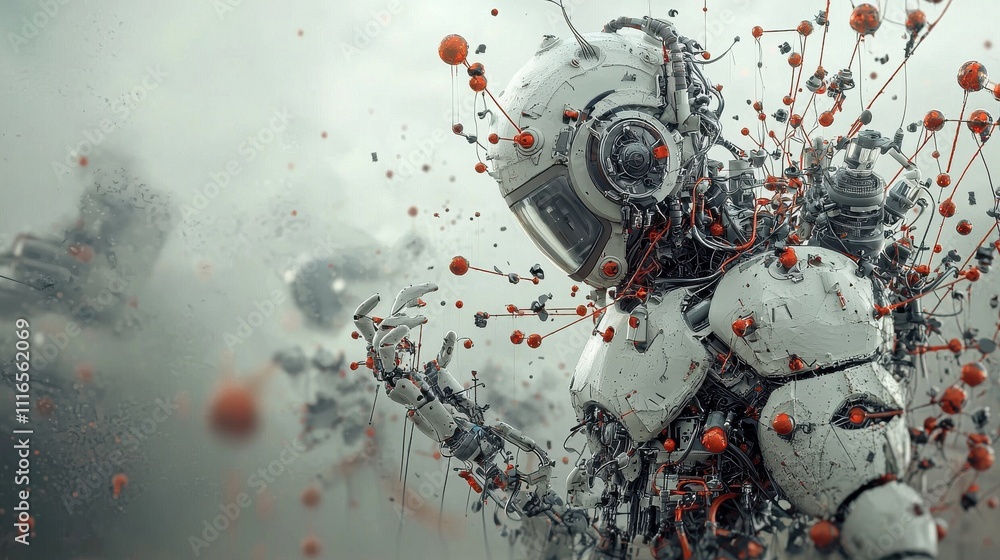 Poster Exploring futuristic molecular structures a digital concept in technology-driven environments visualizing the future of science