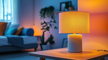 Cozy Bedroom Ambiance: Illuminated Nightstand Lamp