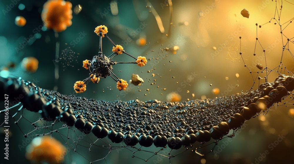 Leinwandbilder Innovative molecular dynamics shaping future standards in digital environments a visualization of advanced science concepts in a futuristic laboratory setting