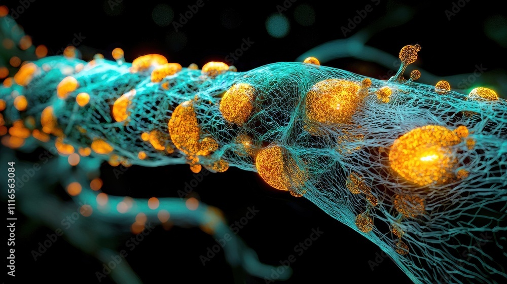 Poster illuminating molecular structure demonstrating synthetic standards laboratory setting scientific vis