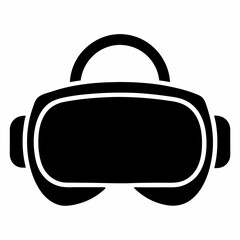 Black Silhouette VR Headset Vector Art