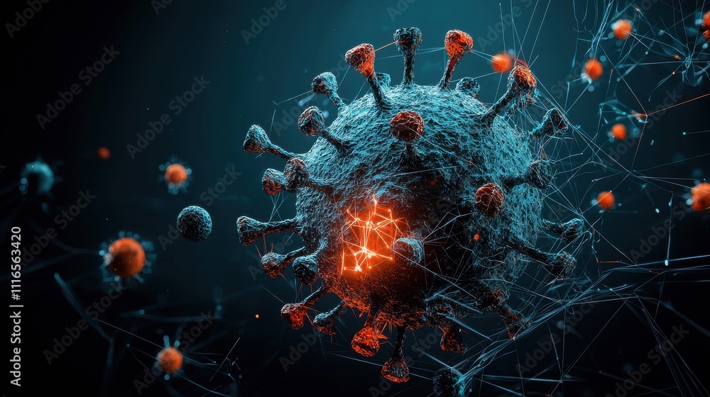 Aufkleber illuminating antiviral molecular structures visualizing standardization in scientific research envir