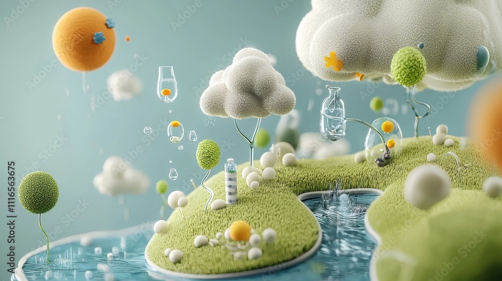 Aufkleber exploring the molecular mechanisms of photosynthesis in water-centered environments a visual represe