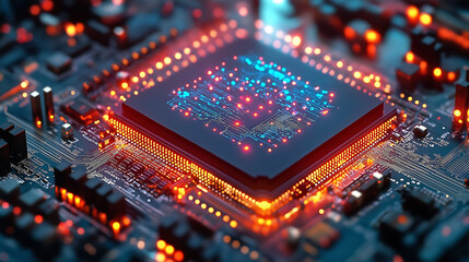 Obraz premium close-up of a processor. Computer processor.