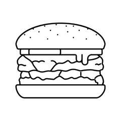 double cheeseburger food line icon vector. double cheeseburger food sign. isolated contour symbol black illustration