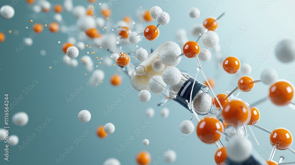 Leinwandbilder Analyzing enzyme-substrate interactions through molecular modeling a scientific exploration of biochemical processes in a laboratory environment from a molecular perspective