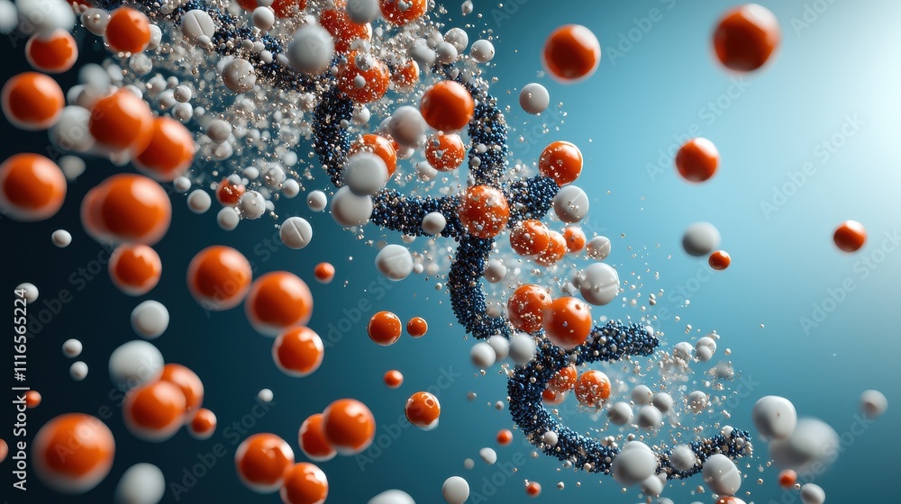Aufkleber breaking the standard a vibrant molecular structure of medication in a scientific environment macro 