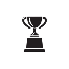 Simple Trophy Silhouette Vector - Minimalistic Achievement Icon