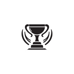 Simple Trophy Silhouette Vector - Minimalistic Achievement Icon