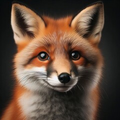 Fototapeta premium Fox Profile Picture in Detailed Studio Finish