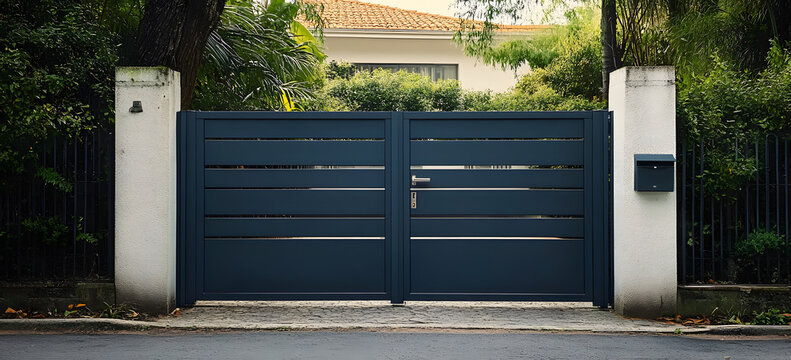 Portail en aluminium d'une maison