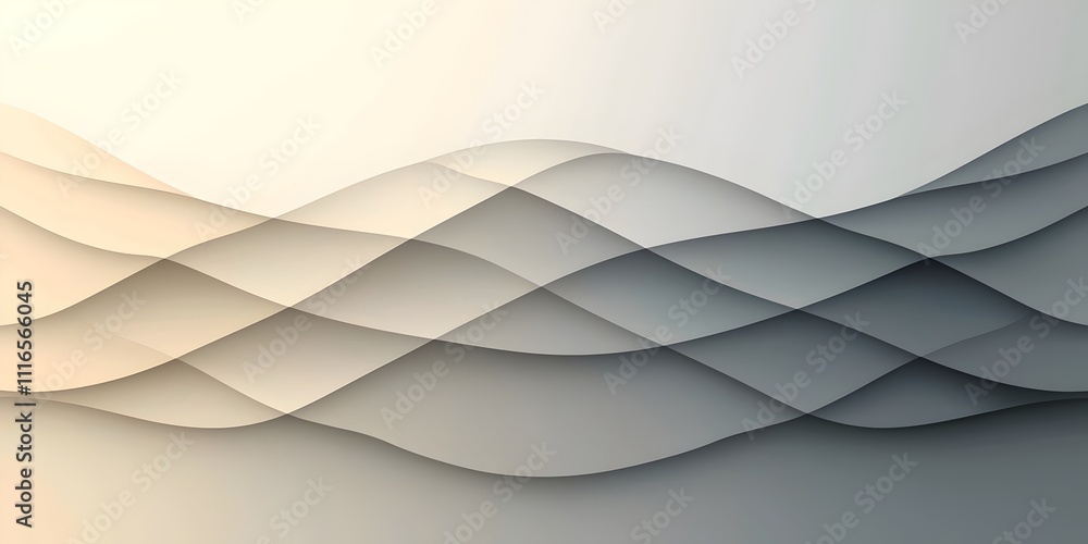 Poster abstract wave patterns in soft neutral tones create a serene and modern background, highlighting smo