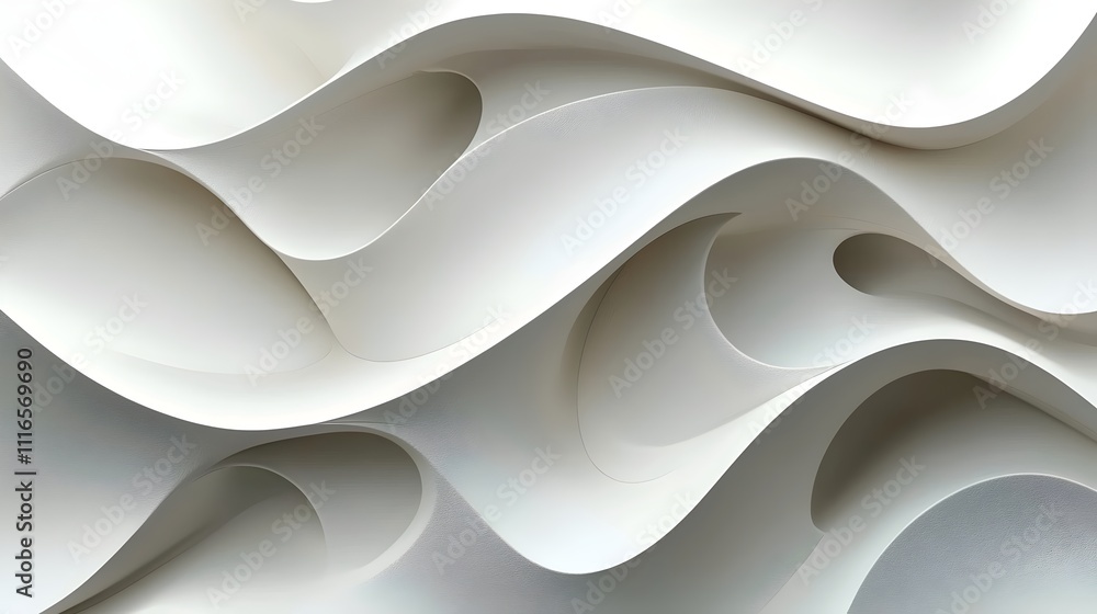 Poster abstract white waves create a fluid and dynamic visual texture, showcasing a modern design aesthetic