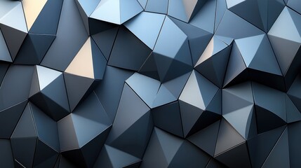 Fototapeta premium Abstract dark blue low-poly background.