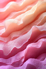 Soft Pink Fabric with Flowing, Wavy Textures in Close-Up