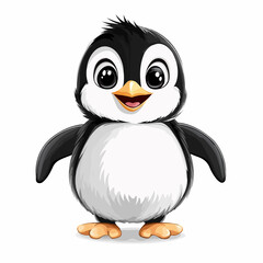 Obraz premium Cute Penguin Vector Art on White Background