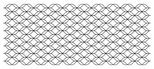 Fototapeta premium Seamless abstract background thin wavy lines vector illustration. Black underlines wavy curve zig zag line pattern. Vector geometric lines pattern. Simple minimalist texture with stripes, zig zag
