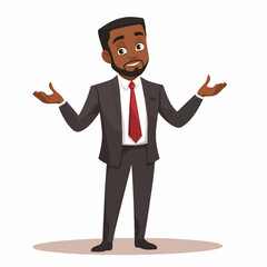 Fototapeta premium Professional African American Businessman in Suit Working in Office