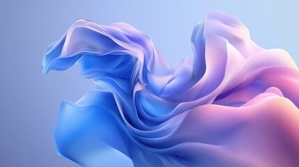 Obraz premium Abstract pastel blue and pink fabric swirling in motion.