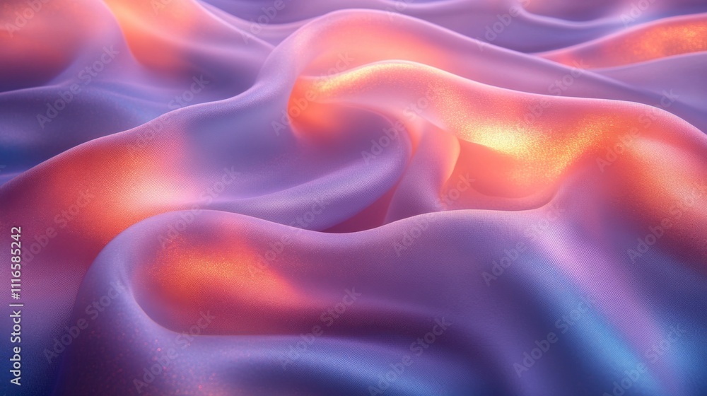 Poster abstract silky waves with soft light and smooth textures