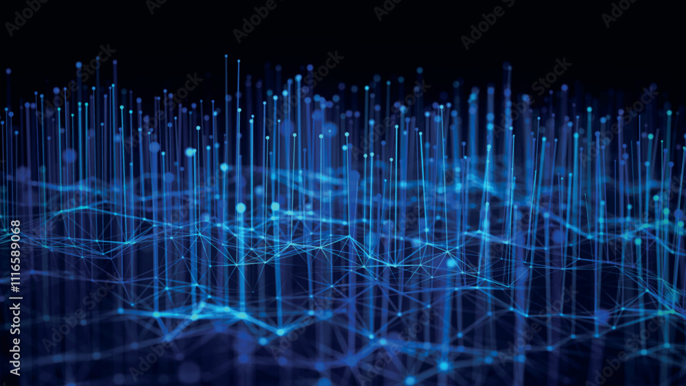 Poster molecular background with growing microorganisms. abstract background with connected dots and lines.