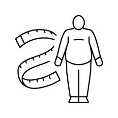 obesity man disease line icon vector. obesity man disease sign. isolated contour symbol black illustration