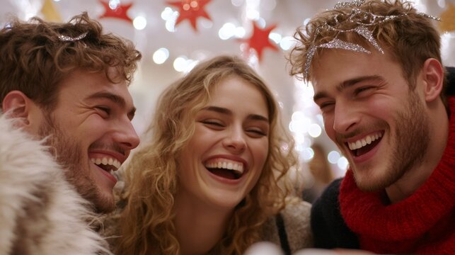 friends singles awareness day, friends sharing laughter and casual dinner, surrounded by festive decorations to commemorate singles awareness day, expressing joy and solidarity