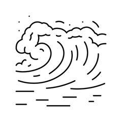 tsunami wave weather natural phenomena line icon vector. tsunami wave weather natural phenomena sign. isolated contour symbol black illustration