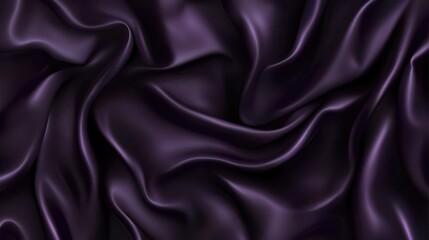 Obraz premium Luxurious dark purple silk fabric with elegant folds and smooth texture.