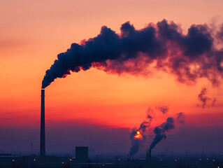 Air pollution in the world and see smoke from chimney 