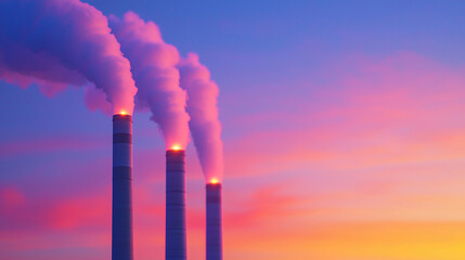 Air pollution in the world and see smoke from chimney smoke from the chimney