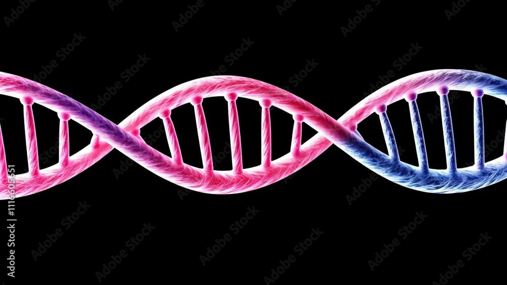 Poster visual representation of a dna double helix in vivid colors on a dark background showcasing genetic 