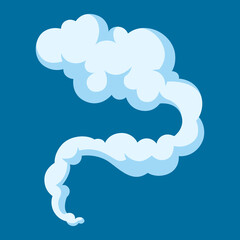 Cartoon illustration of smoke. Comic image of steam, cloud or fog.