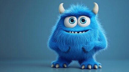 Obraz premium Blue monster cartoon clips making kids laugh every time image