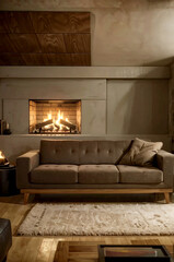 living room with fireplace