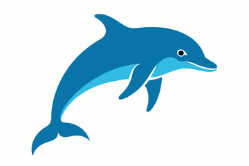 Dolphin silhouette vector illustration on white background