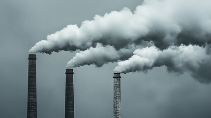 Air pollution in the world and see smoke from chimney